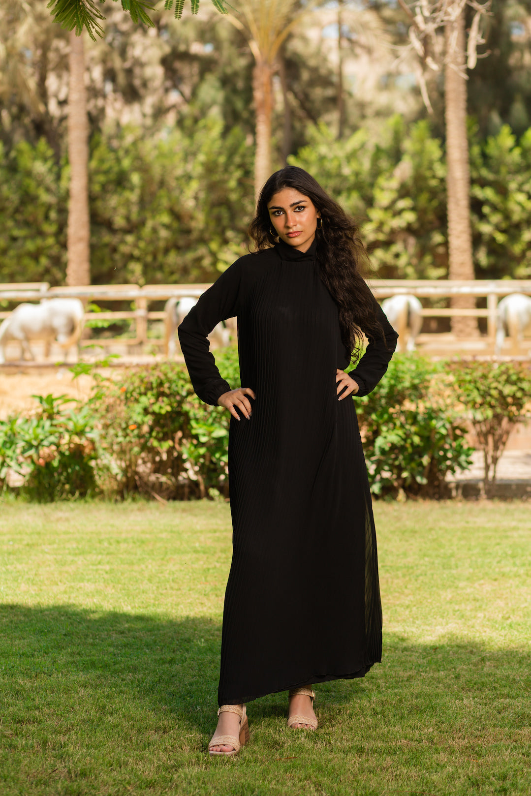 Black Plisse Dress Kaftanegypt Black Plisse Dress Kaftanegypt