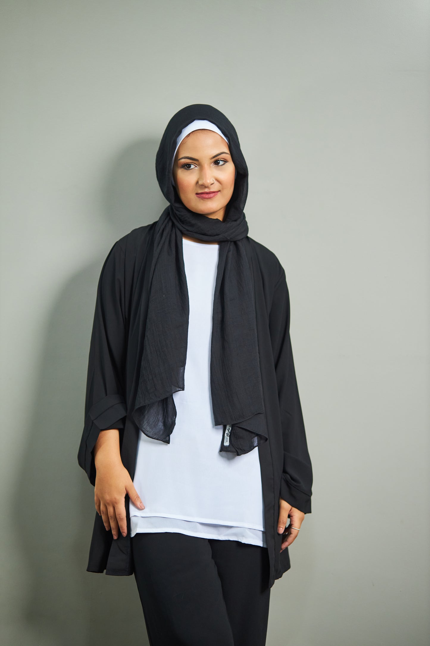 Black Linen Scarf
