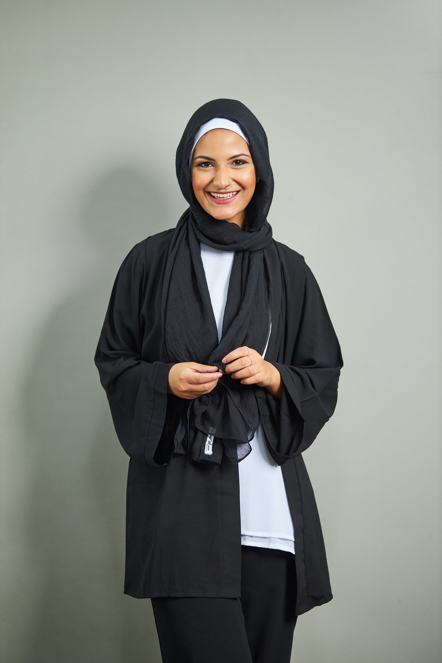 Black Linen Scarf
