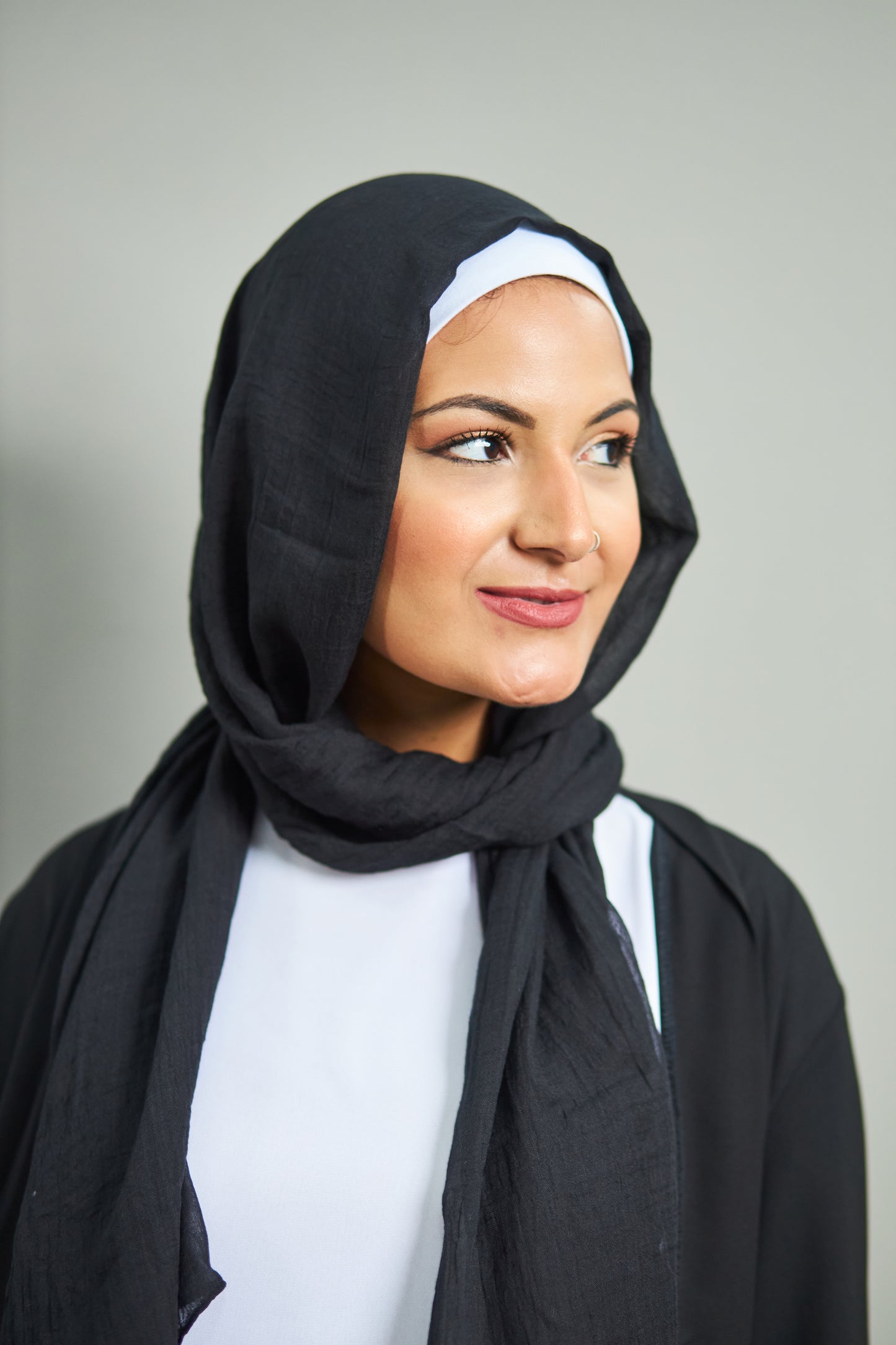 Black Linen Scarf