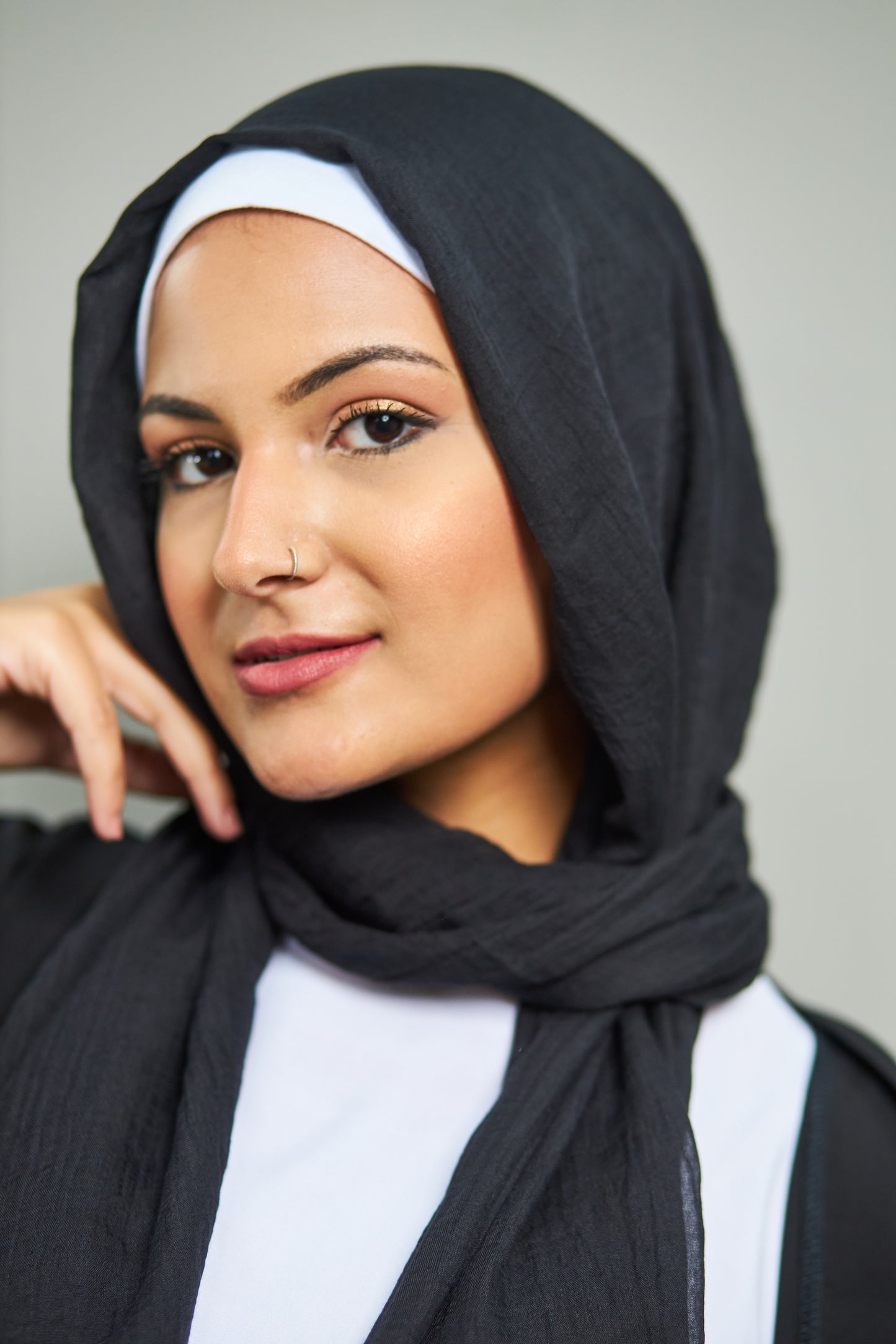 Black Linen Scarf