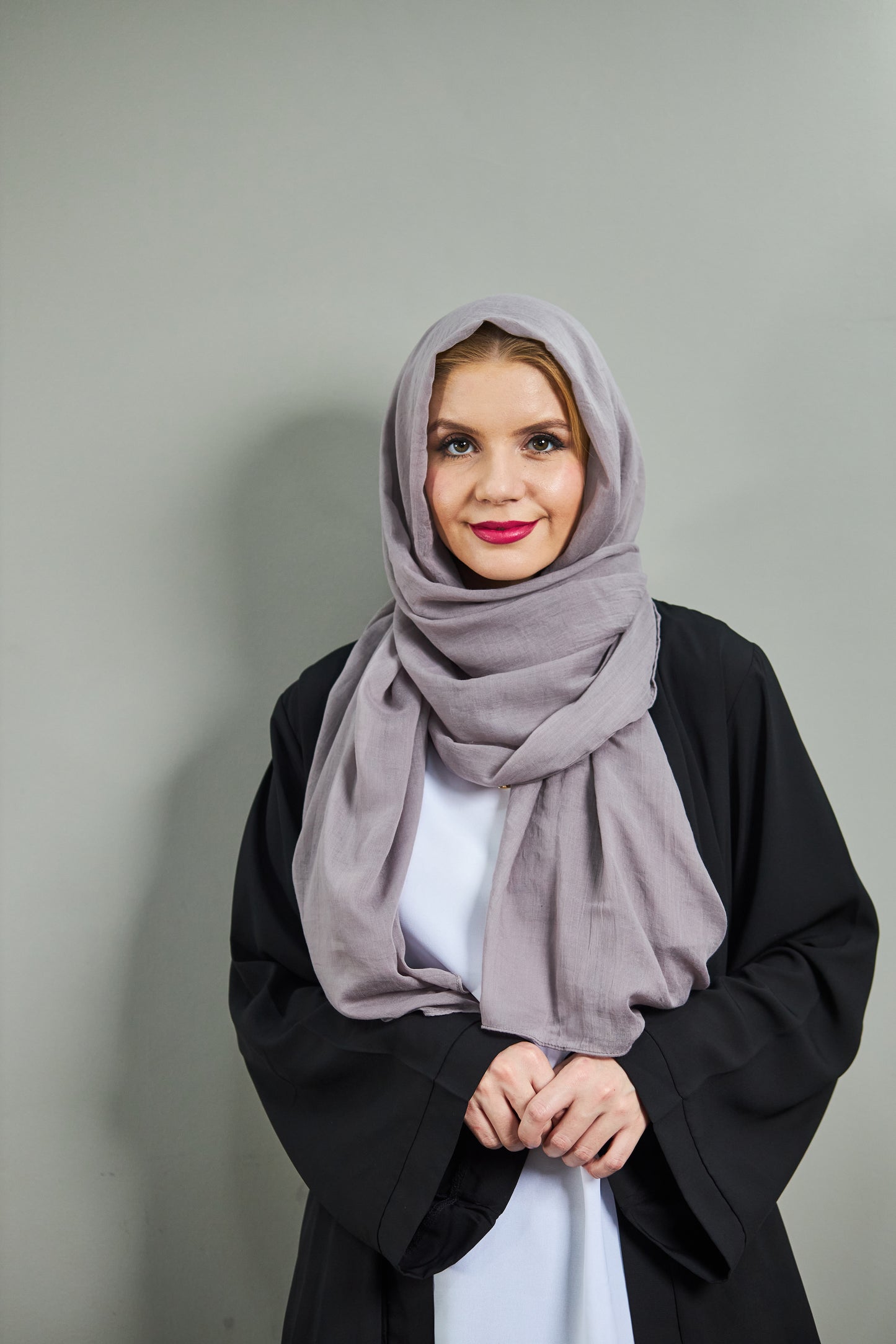 Dark Grey Linen Scarf