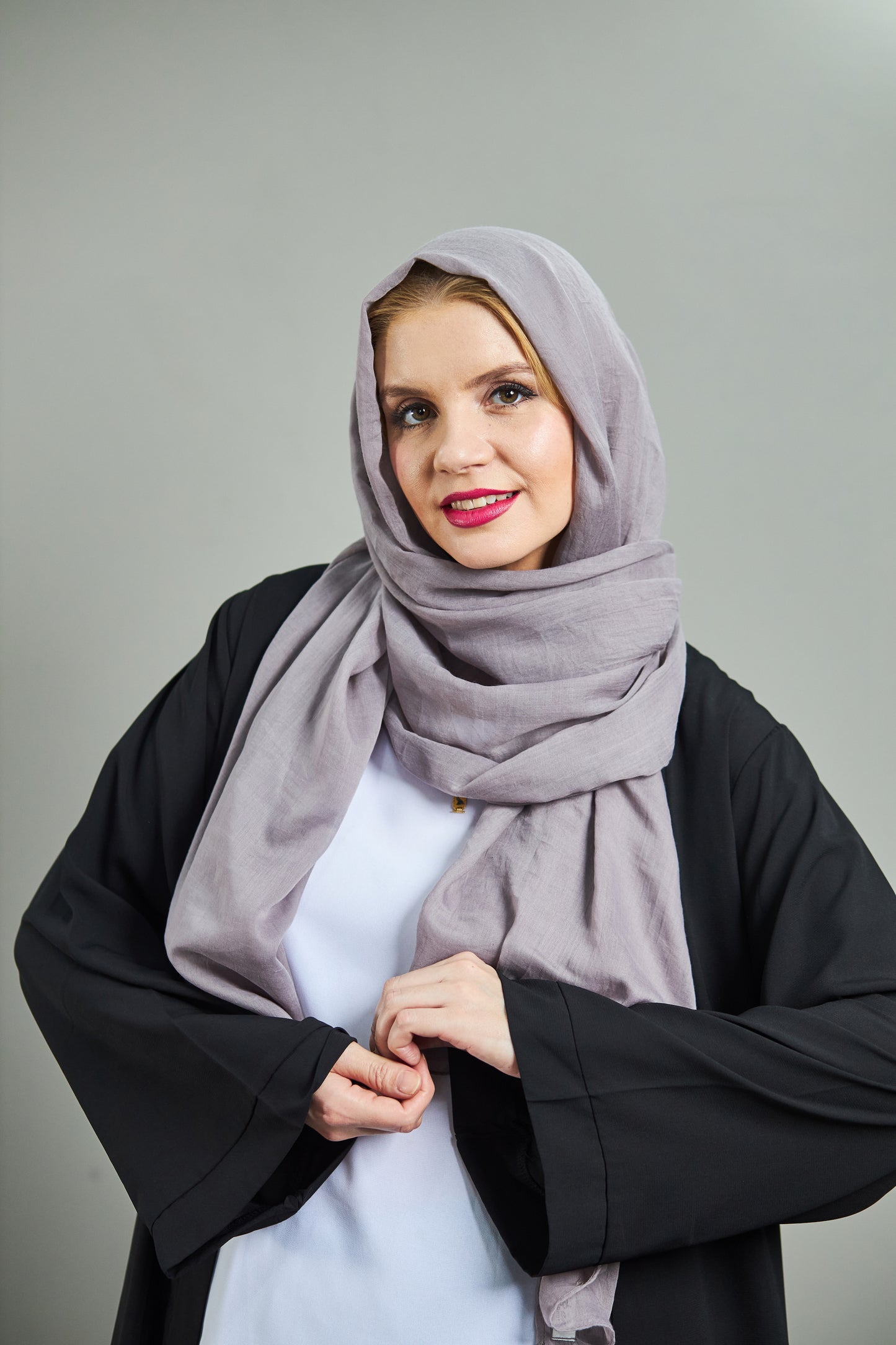 Dark Grey Linen Scarf