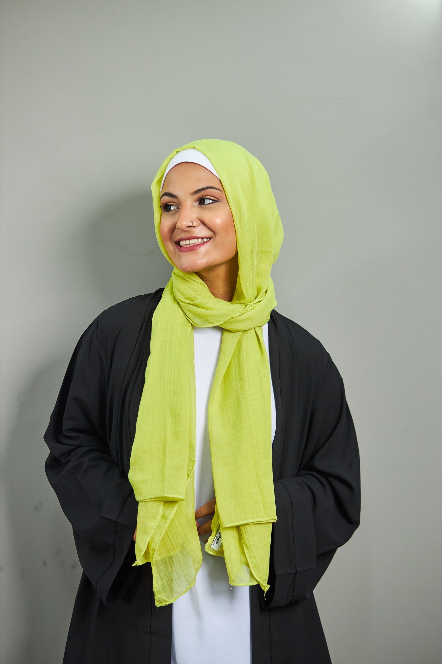 Lime Linen Scarf