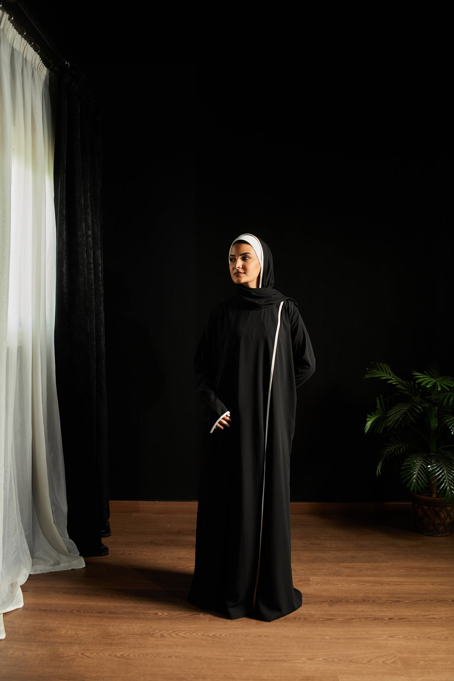 The Infinite Elegance Black Abaya and Scarf