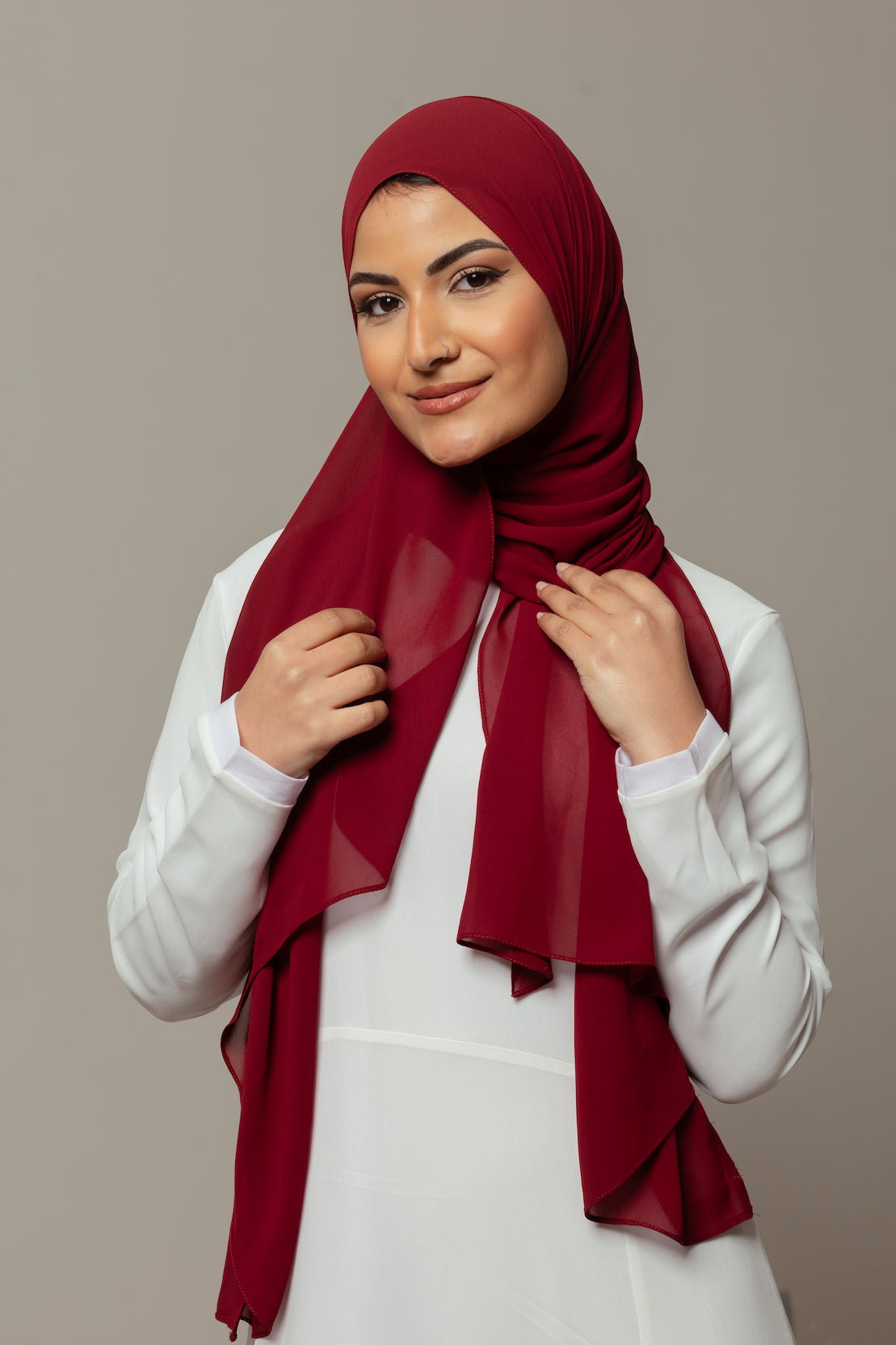 Burgundy Chiffon Scarf