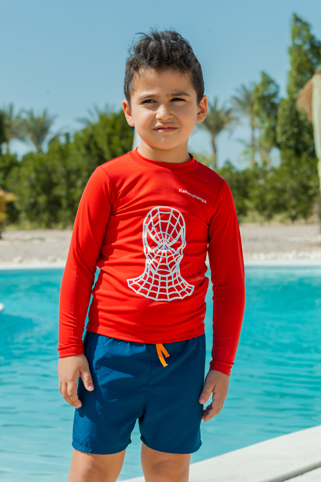 Boys Red Rash Guard