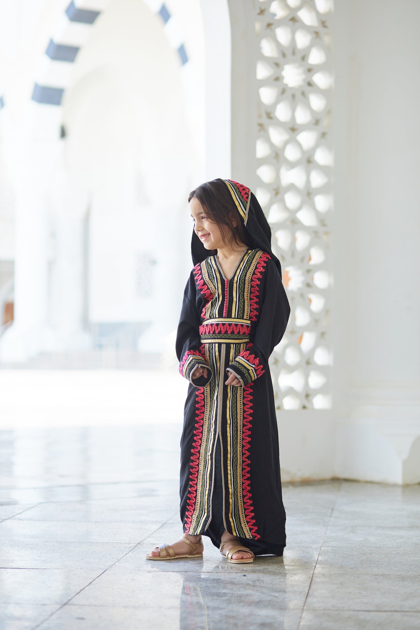 Tanja Girls Kaftan In Black