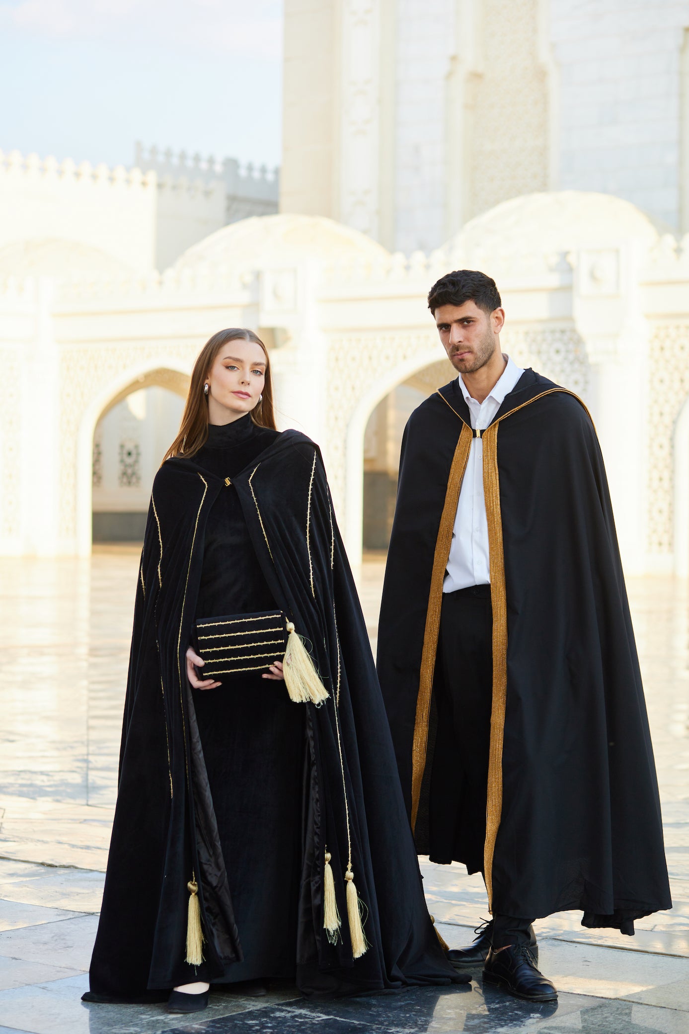 Hand-Embroidered Cape In Black