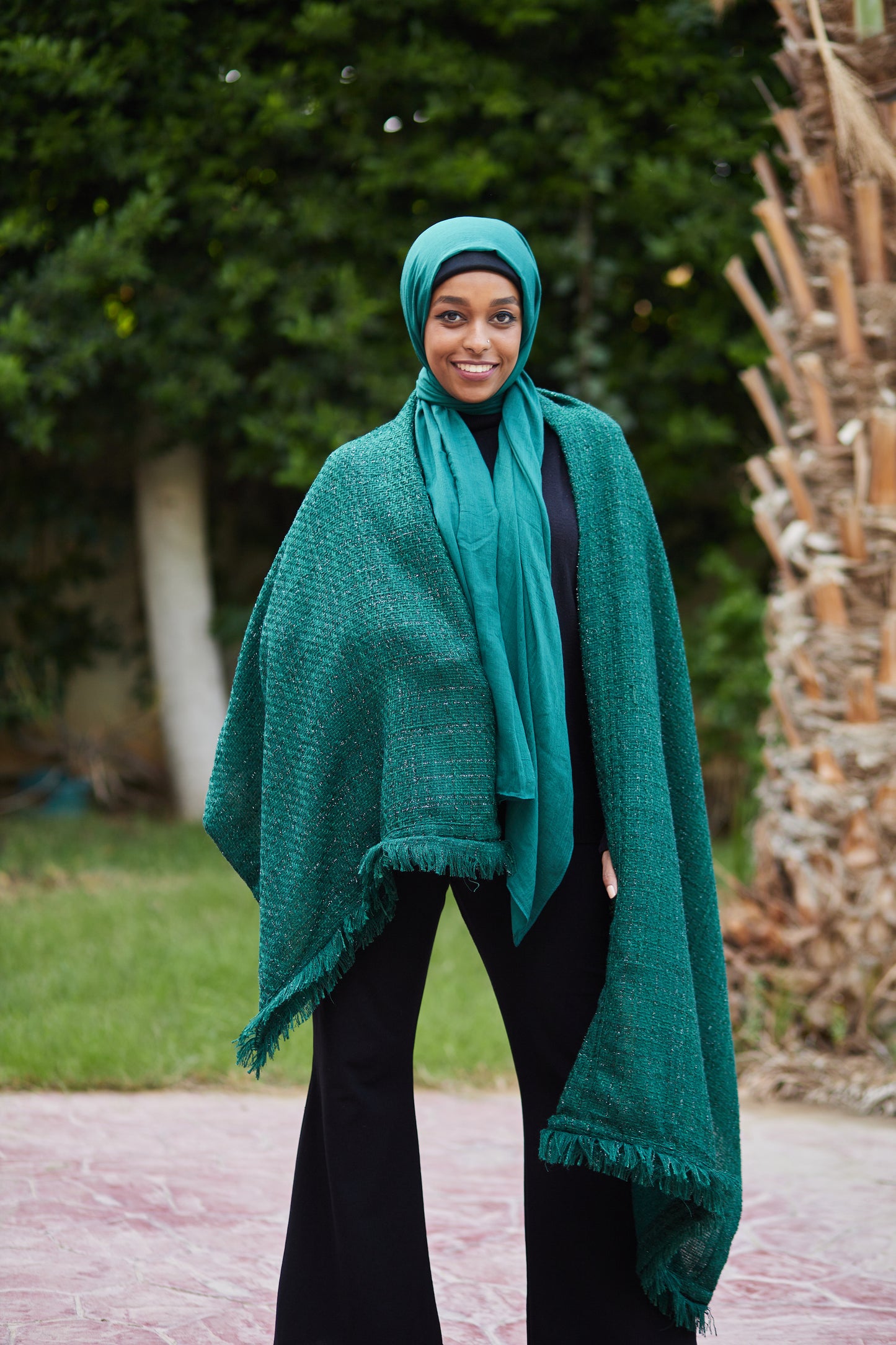 Emerald Green Tweed Cape