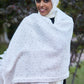 White-Dotted Tweed Cape