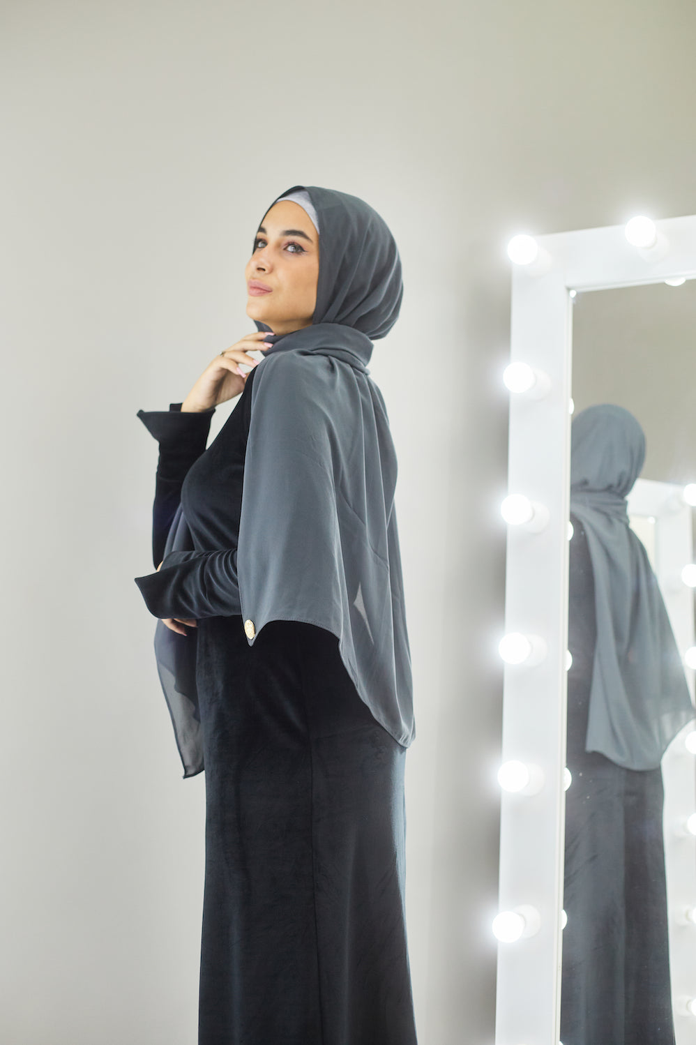 Gris De Bruxelles Chiffon Scarf