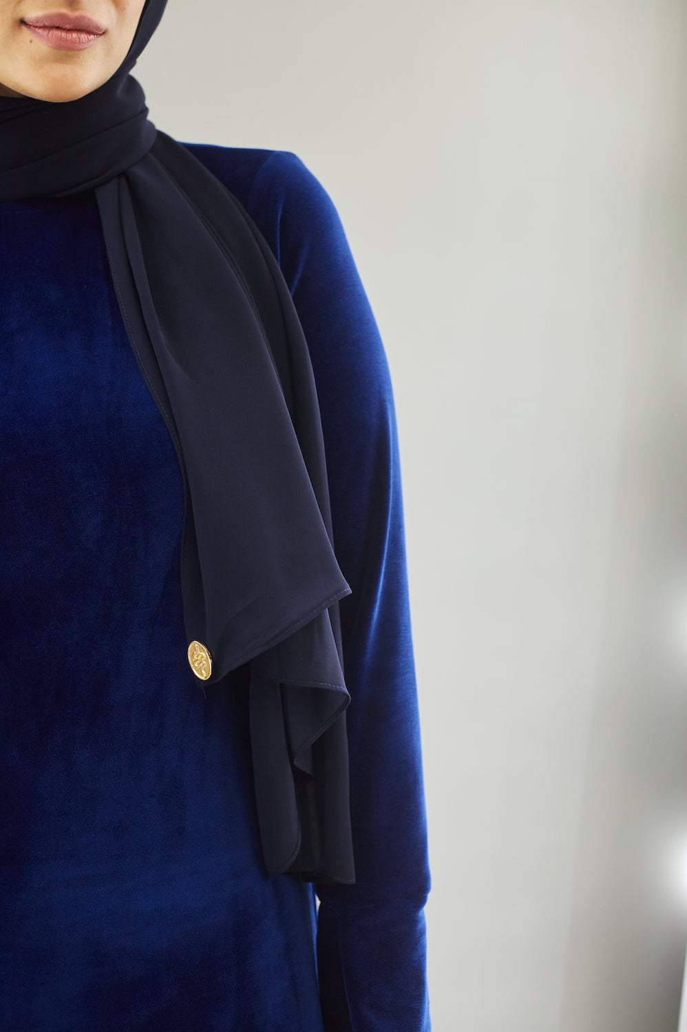 British Blue Chiffon Scarf