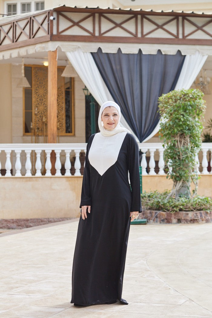 Black Abaya With Front Print