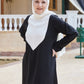 Black Abaya With Front Print