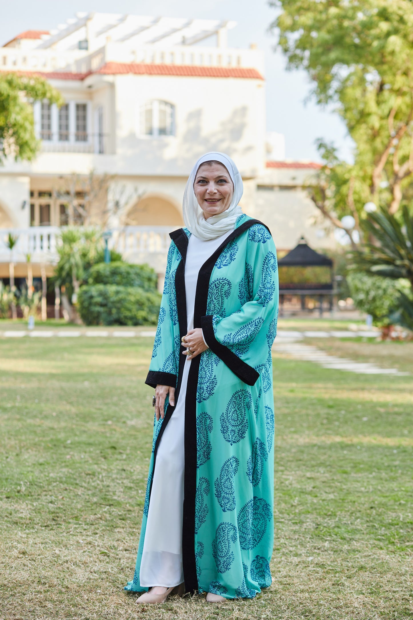 قفطان شيفون مطبوع