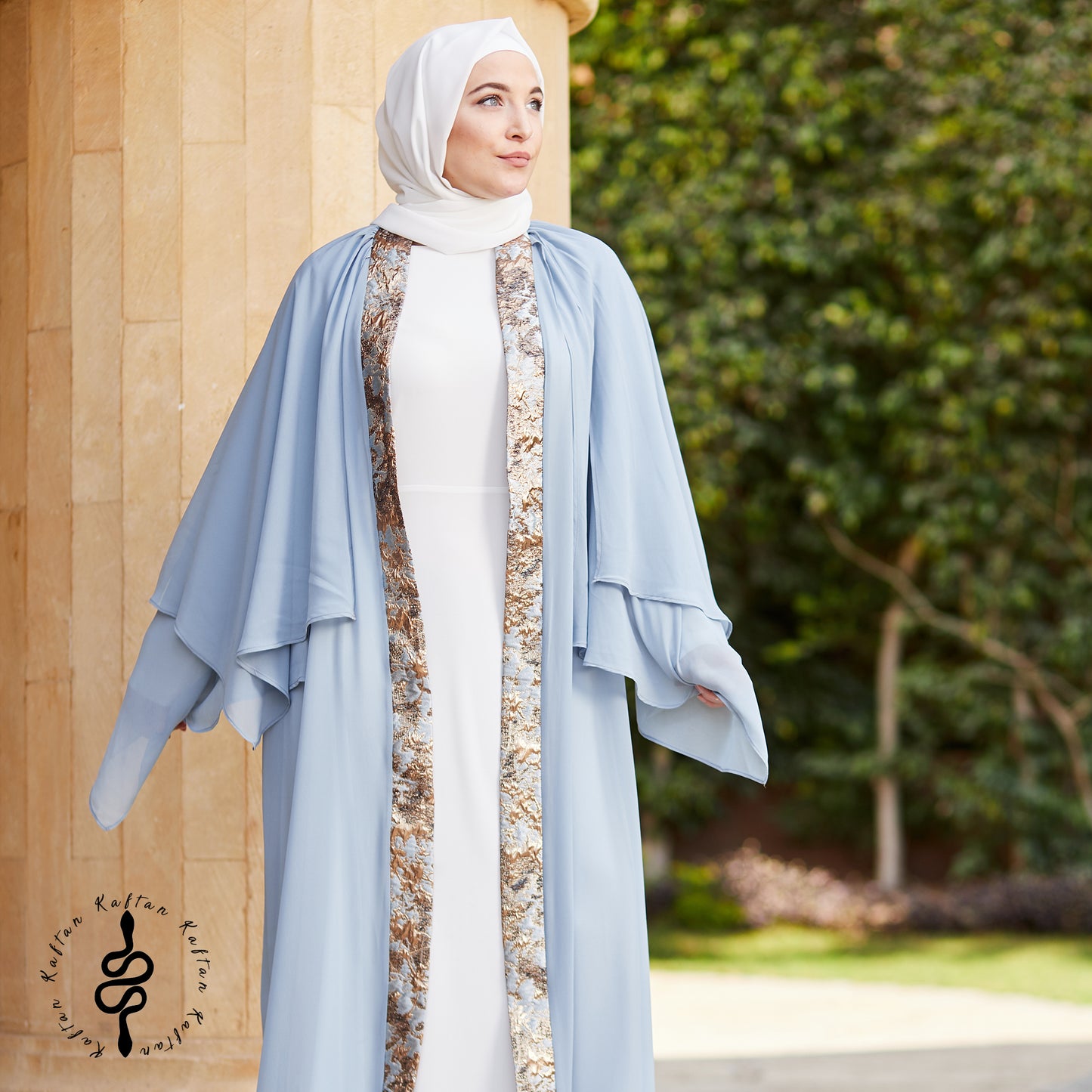 قفطان بروكيد أزرق بابيلون