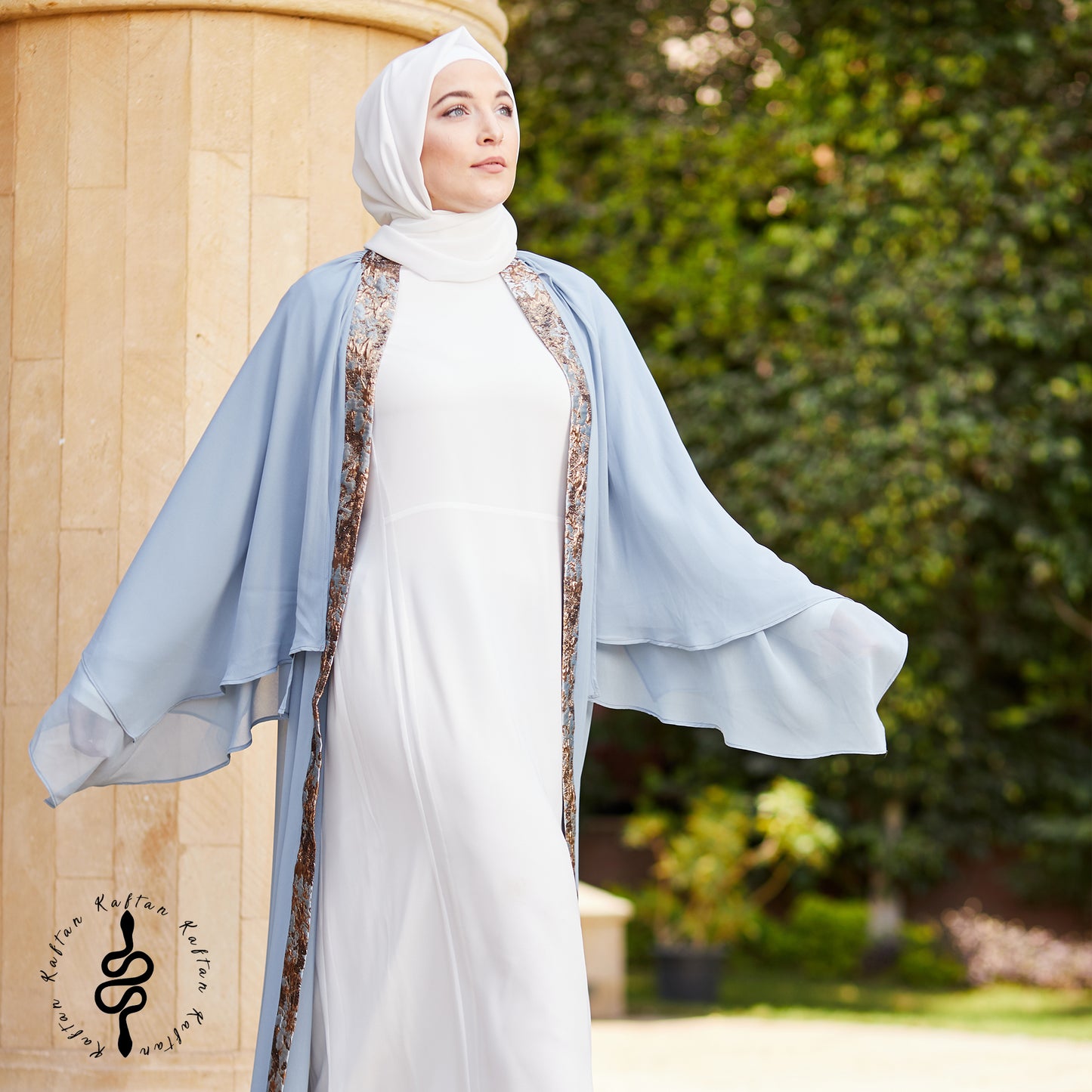 قفطان بروكيد أزرق بابيلون