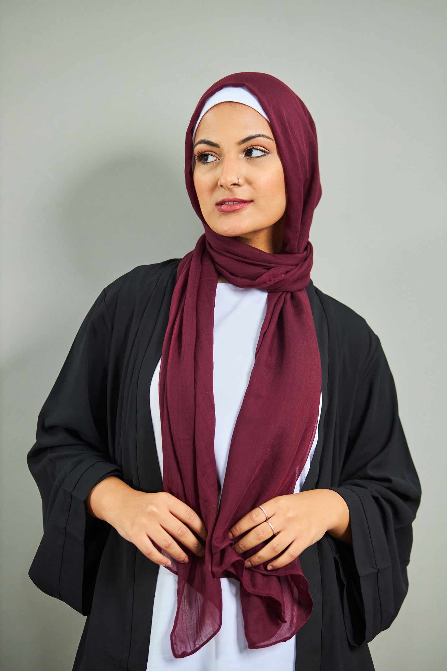 Maroon Linen Scarf