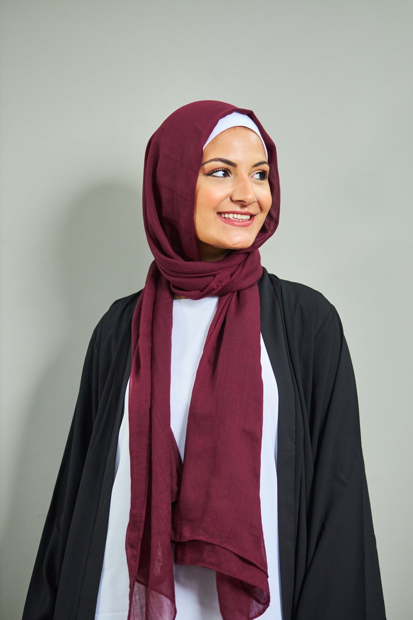 Maroon Linen Scarf