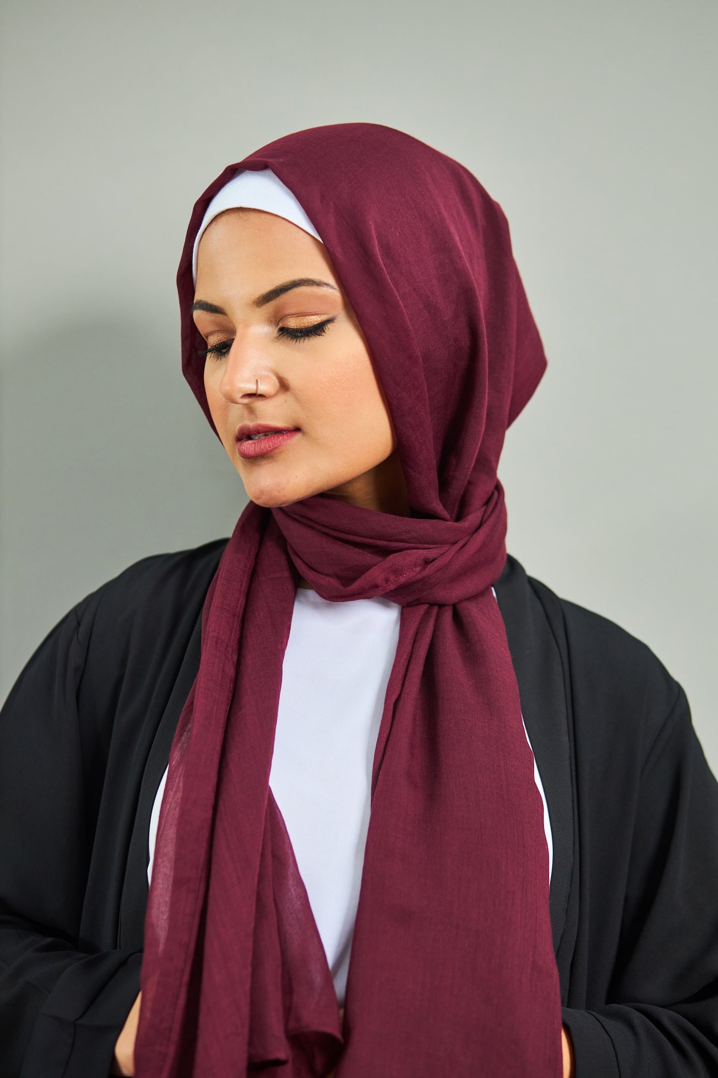 Maroon Linen Scarf