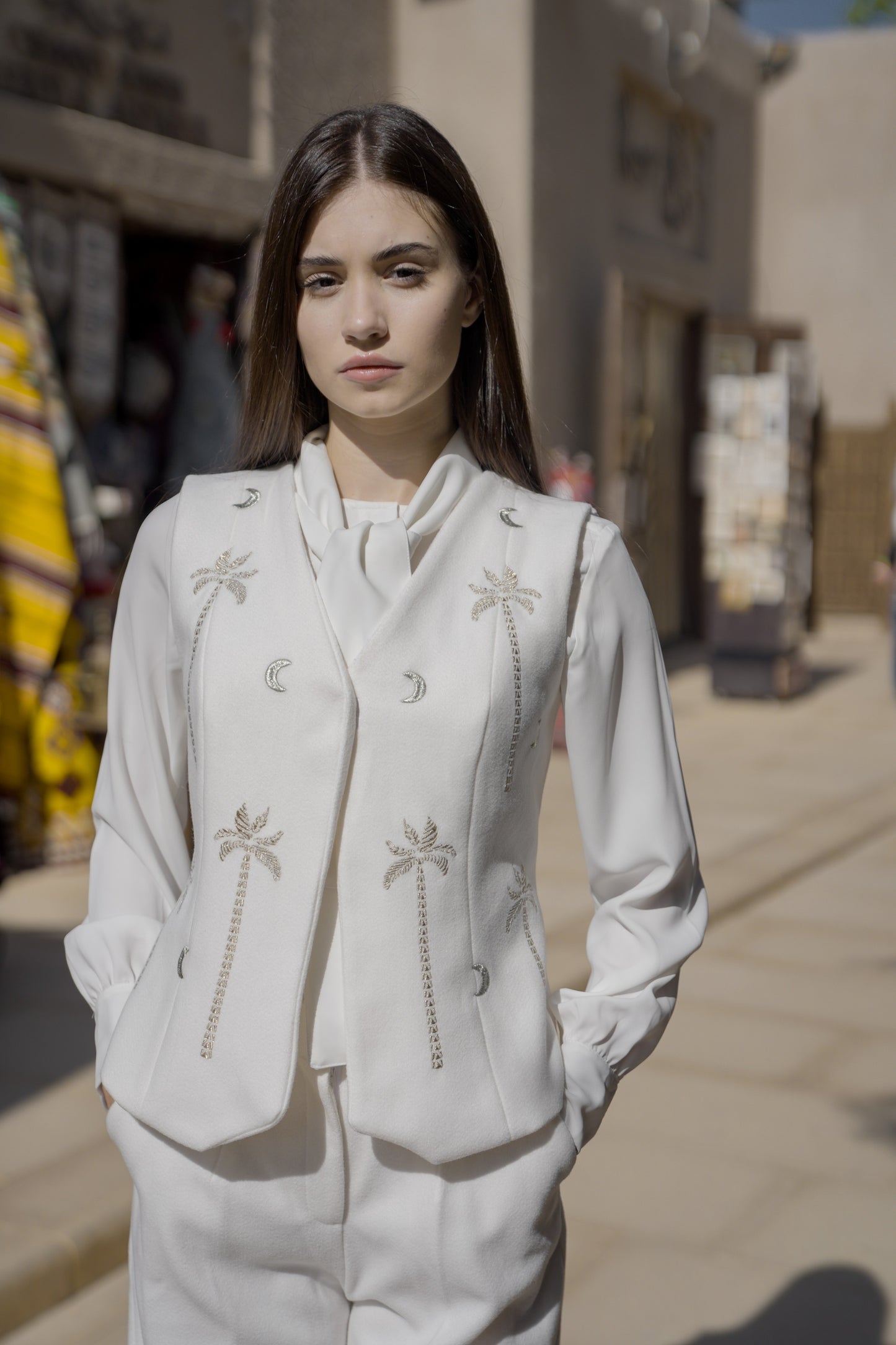 Ivory Eclipse Wool Kaftan Vest✨