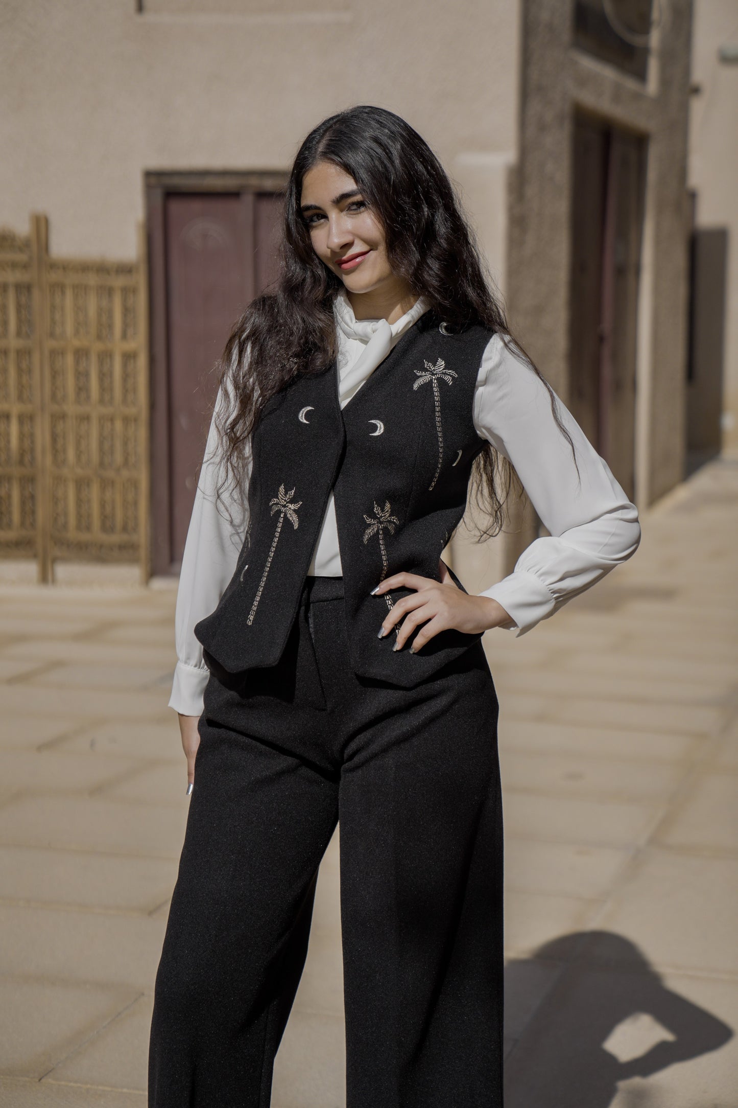 Noir Eclipse Wool Kaftan Vest ✨