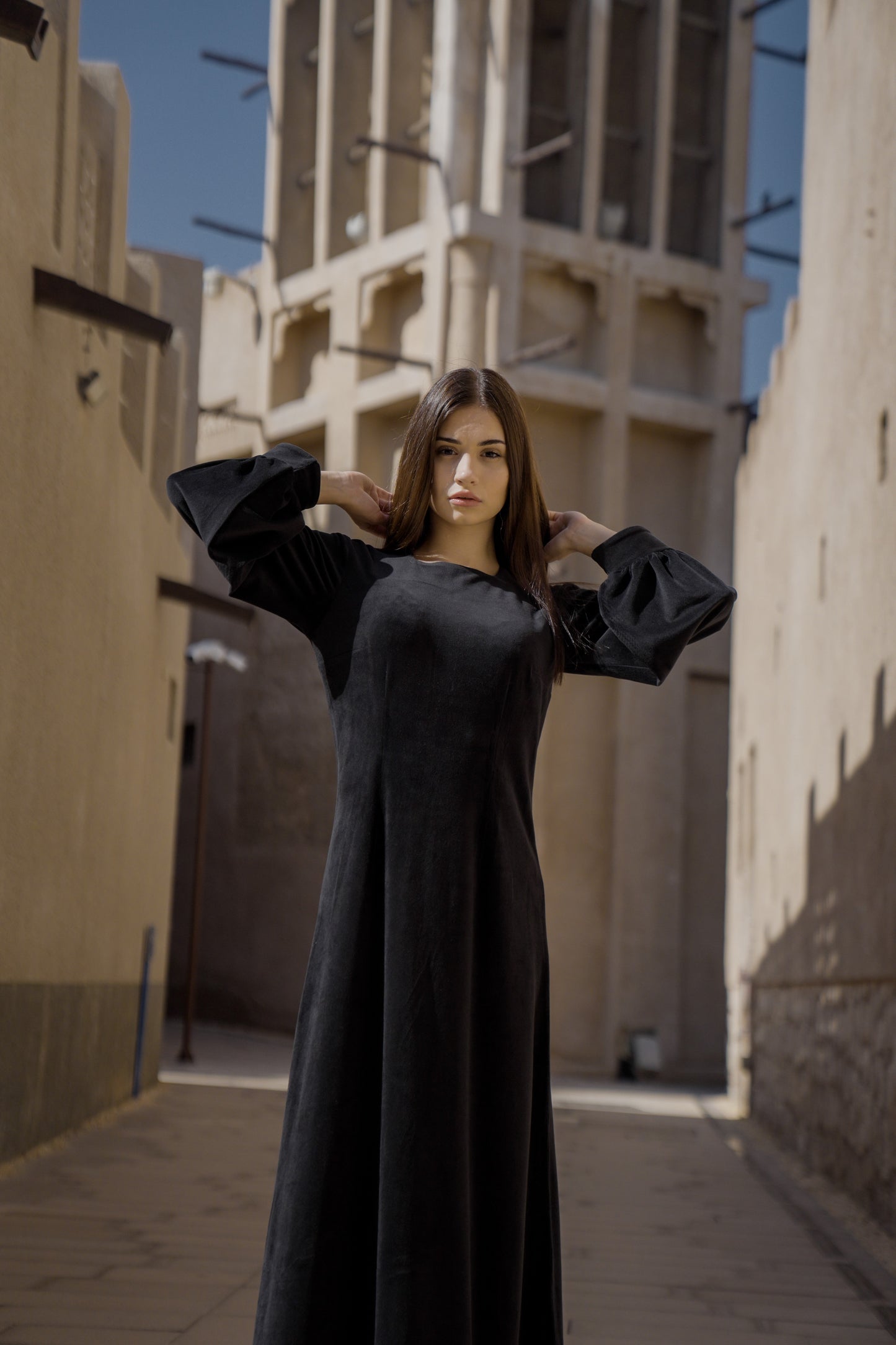 Royal Noir Velvet Kaftan Dress ✨