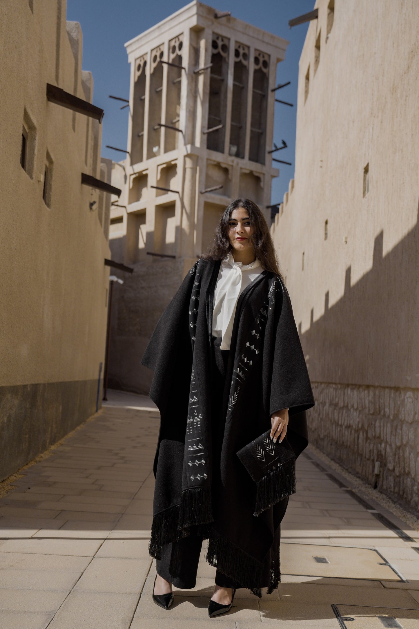 Tally Saeedy Hand-Embroidered Kaftan Cape