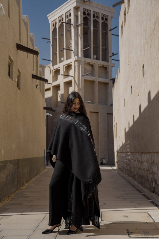 Tally Saeedy Hand-Embroidered Kaftan Cape