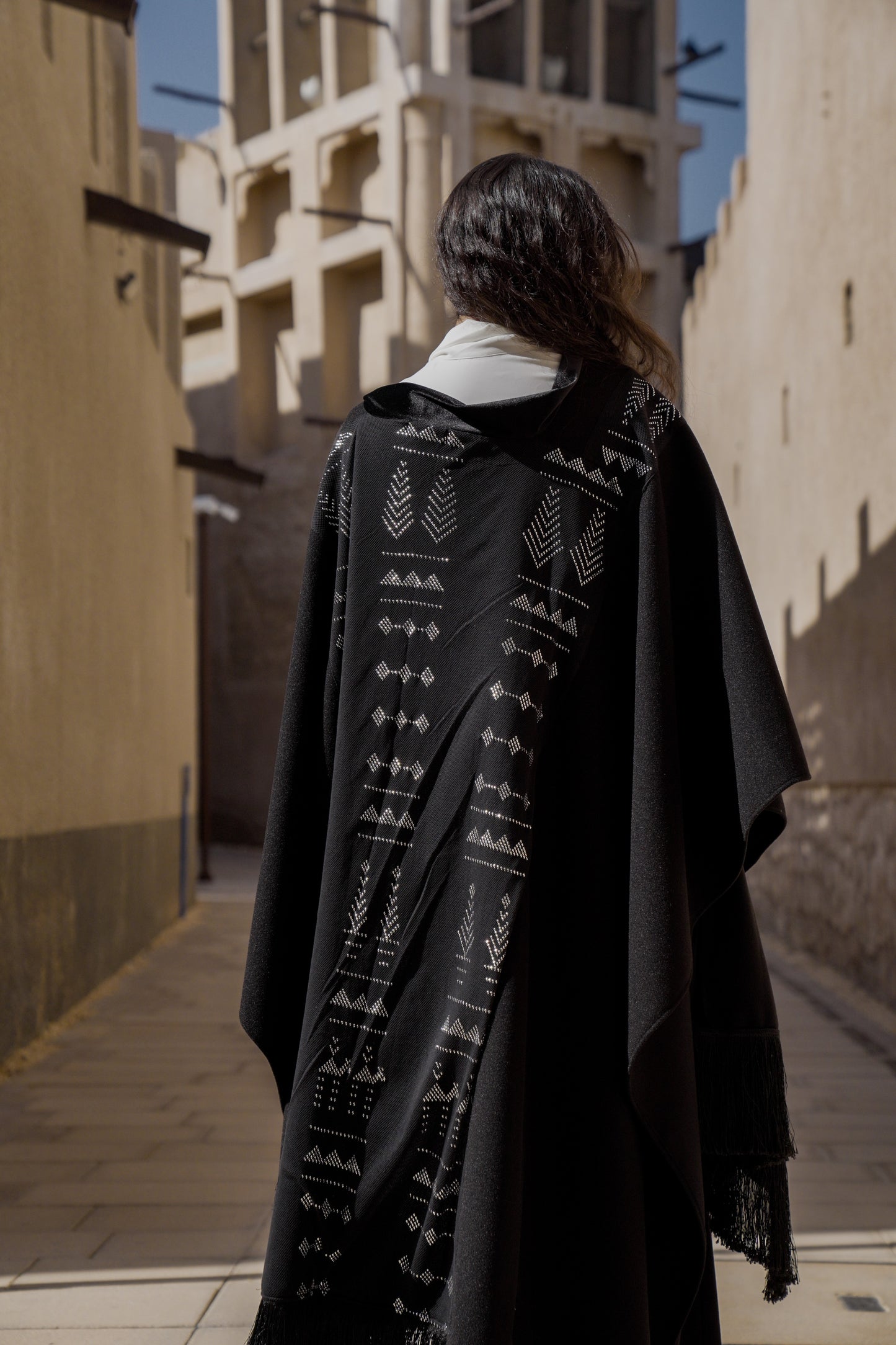 Tally Saeedy Hand-Embroidered Kaftan Cape