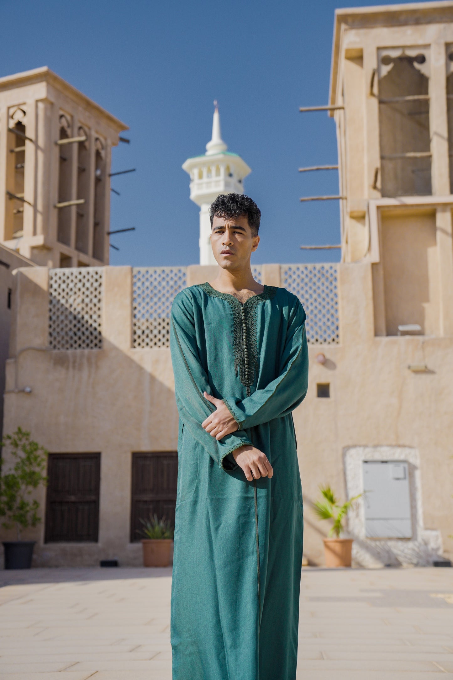 Olive Éclat Linen Kaftan ✨