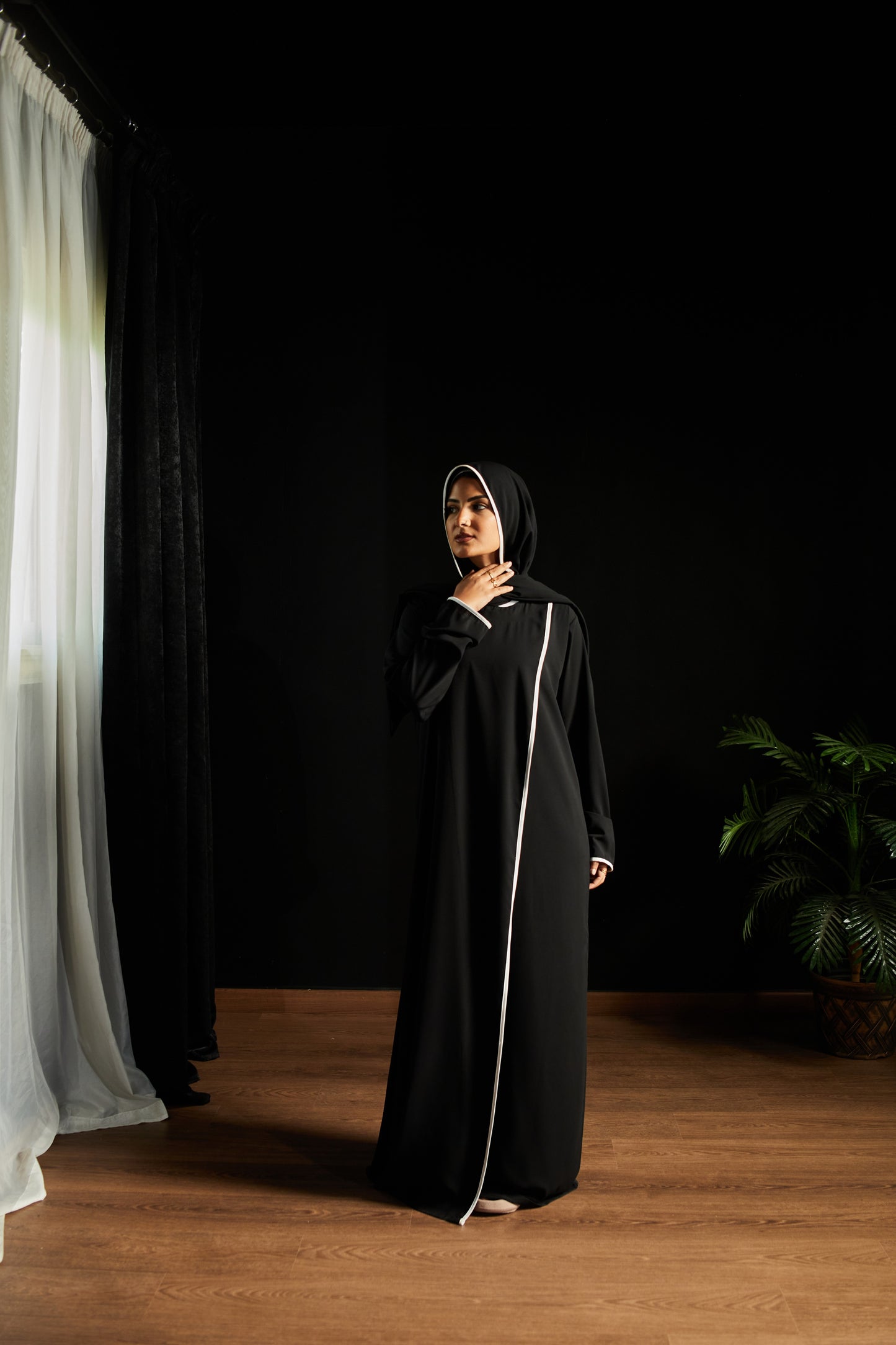 The Infinite Elegance Black Abaya and Scarf