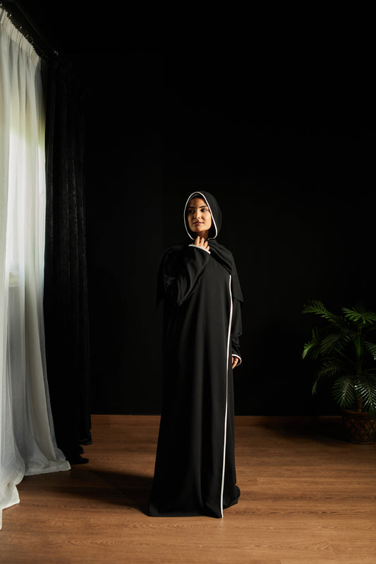 The Infinite Elegance Black Abaya and Scarf