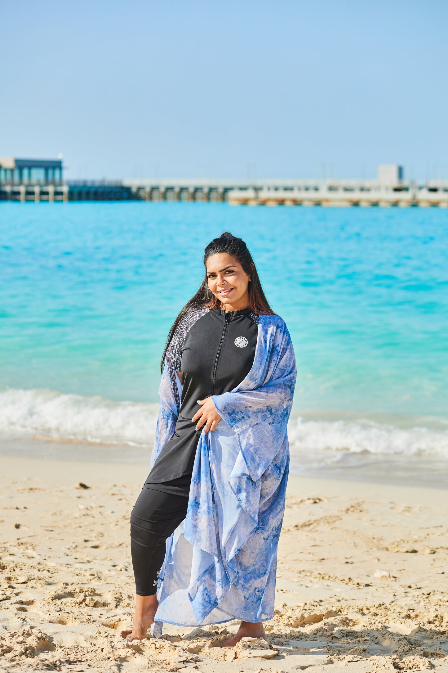 The Glitches Short Sleeves Skirt Burkini