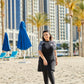 The Glitches Short Sleeves Skirt Burkini