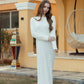 White Velvet Dress