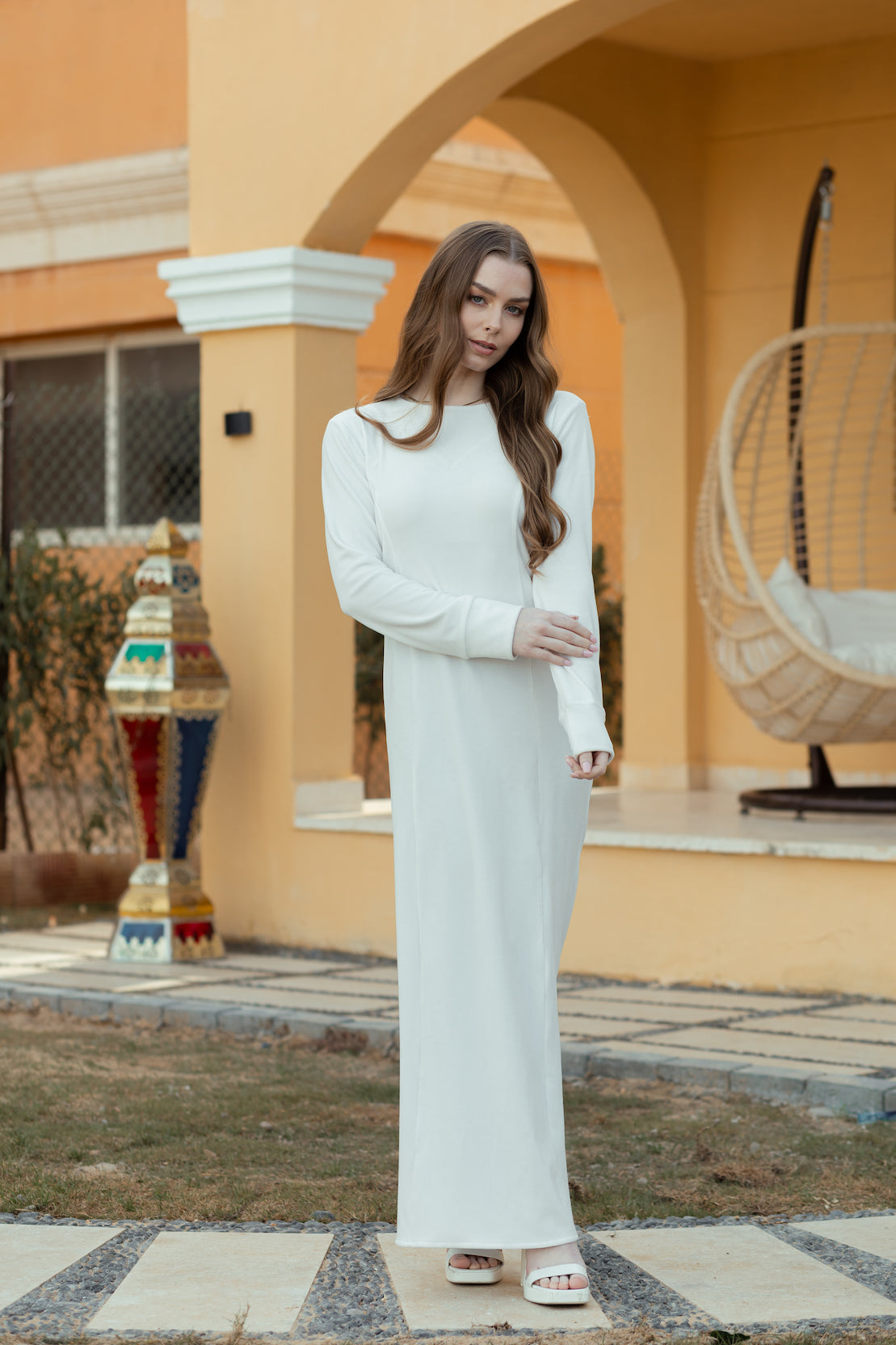White Velvet Dress