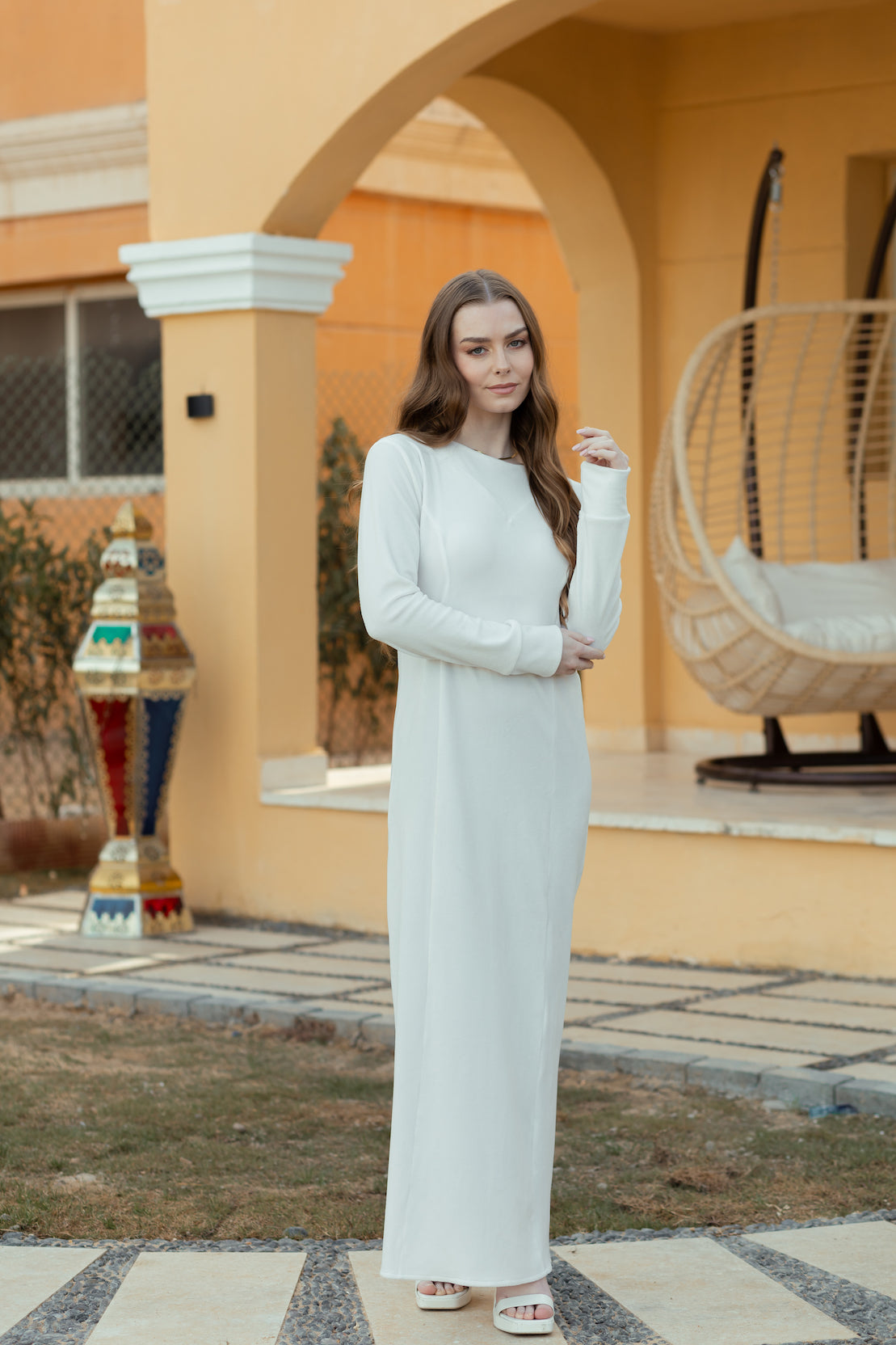 White Velvet Dress