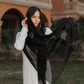 Chiffon x Satin Black Scarf
