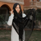 Chiffon x Satin Black Scarf