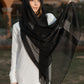 Chiffon x Satin Black Scarf