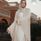 Nude Chiffon & Satin Kaftan
