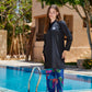 Sunset Tribe with Blue Pants Burkini