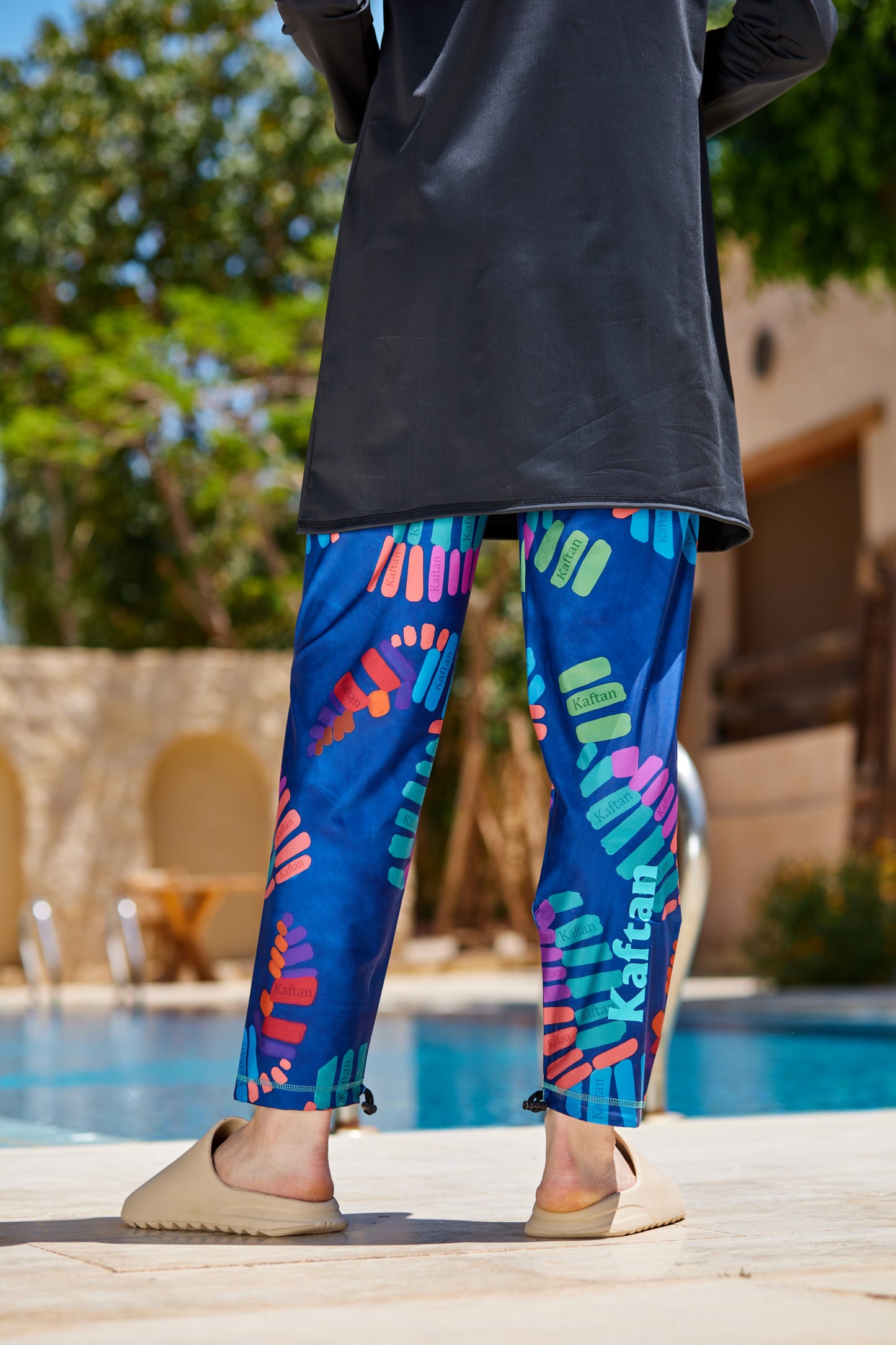 Sunset Tribe with Blue Pants Burkini