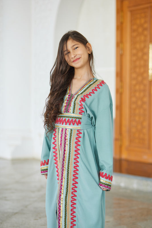 Tanja Girls Kaftan In Turquoise