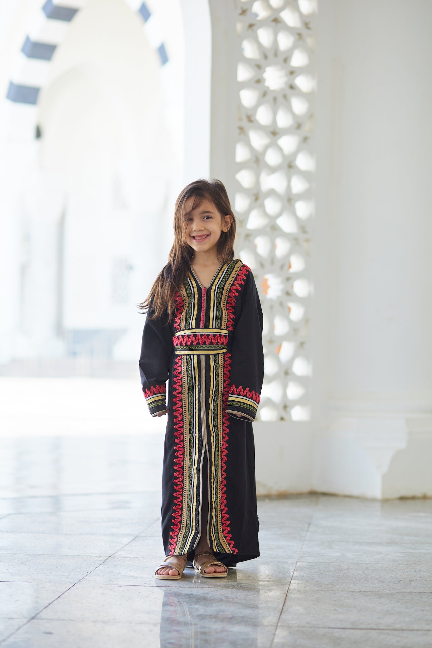 Tanja Girls Kaftan In Black