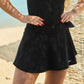 The Black Short-Sleeved Swimming TOP ONLY