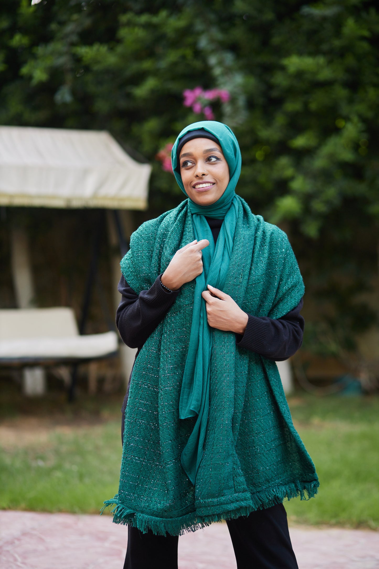 Emerald Green Tweed Cape