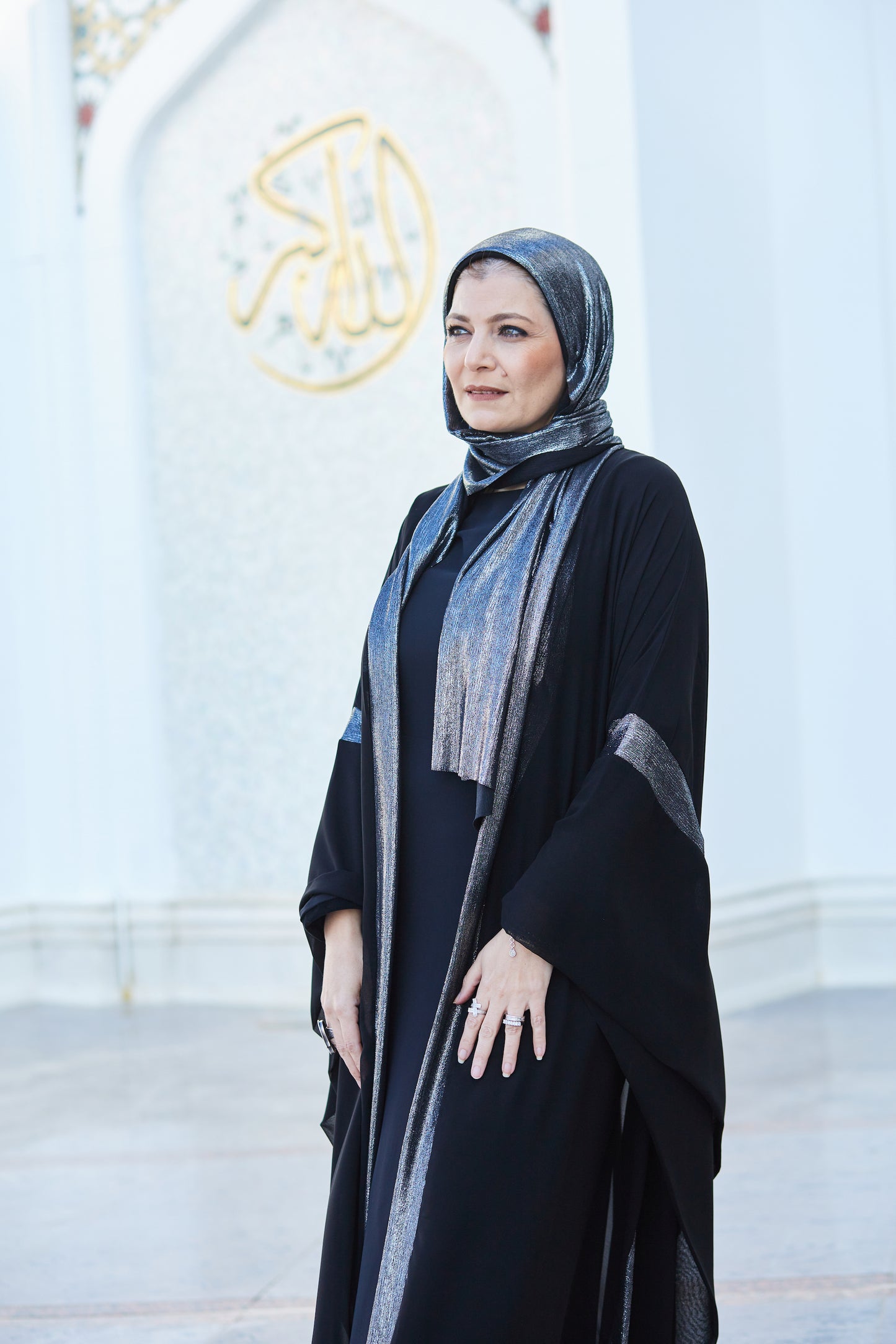Luxury Black&Silver Kaftan